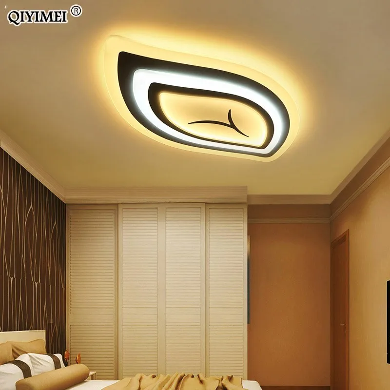 Современные светодиодные потолочные лампы дистанционного управления для гостиной светильник в форме листа lamparas de techo abajur