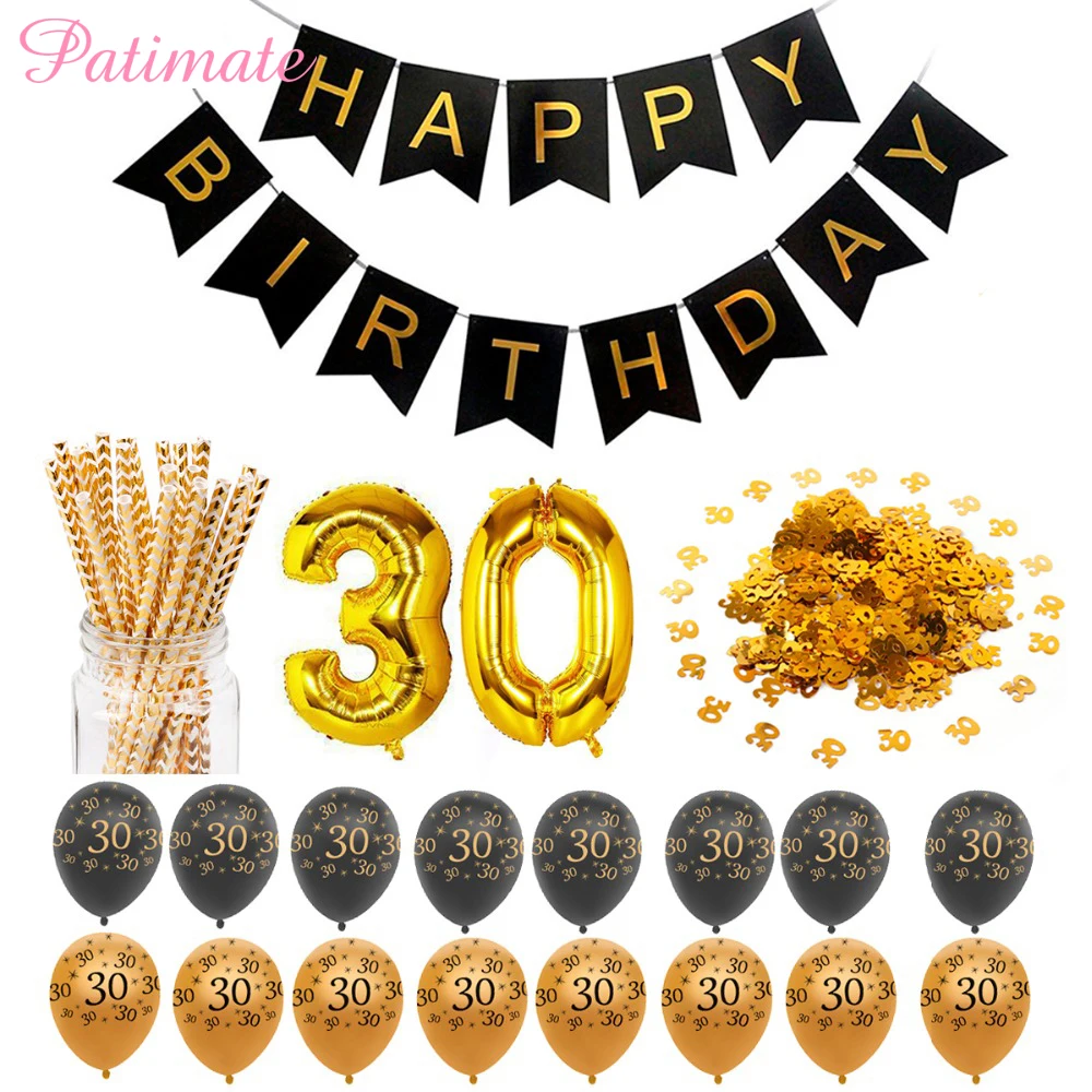 

PATIMATE 12inch Birthday Balloons Air Balls 30 40 50 60 Birthday Party Decorations Adult Kids Helium Balloon Foil Latex Baloon