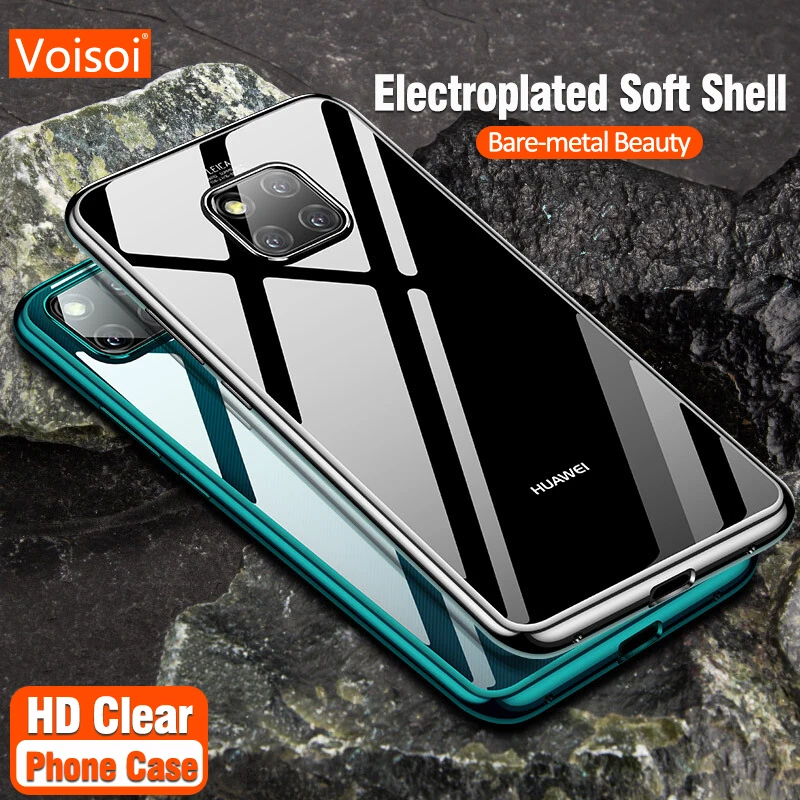 

Luxury Plating TPU Case For Huawei Mate 20 Pro Lite Ultra Thin Soft Silicone Case For Huawei Mate 20 X Phone Cover Transparent