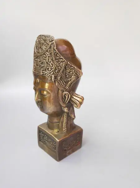 Китайский чистый латунный guanyin bodhisattva статуя уплотнения | Дом и сад