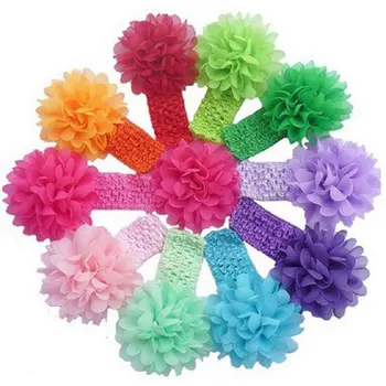 

10 Pieces Babys Girls Headband in Chiffon Flower Knot for Hair
