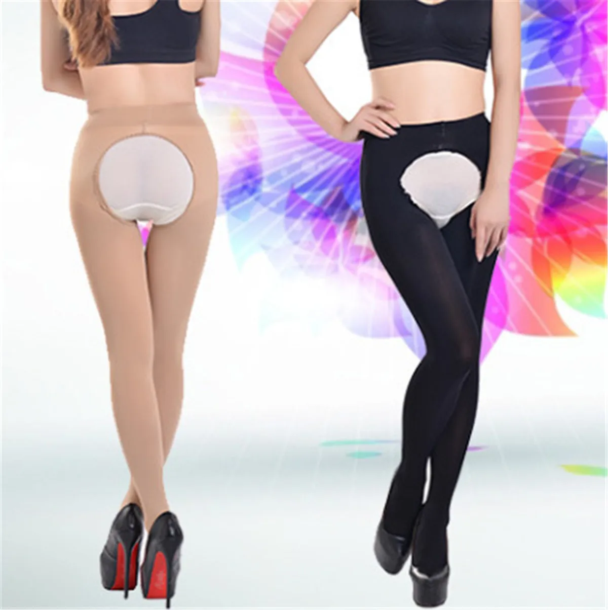 Новые Сексуальные женские весенне-летние колготки с открытой промежностью, прозрачные бесшовные шелковые чулки и колготки, черные, телесные цвета, Medias De Mujer