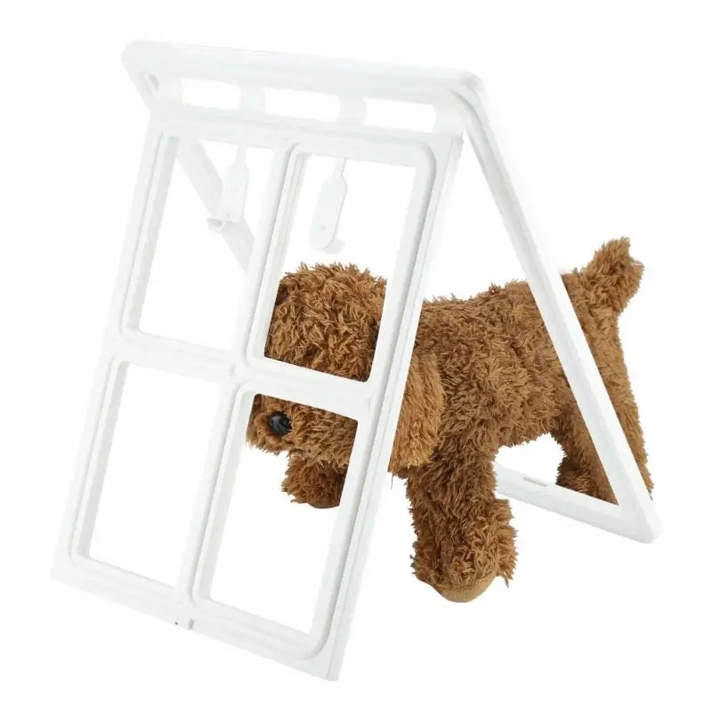 

Plastic Pet Dog Puppy Cat Door Magnetic Locking Safe Flap for Screen Window Gate Pet Supplies