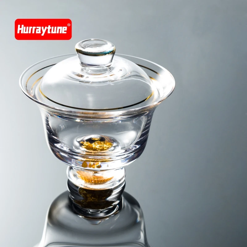 

Heat resistant glass, gold covered bowl, tea bowl, thickening large size Kung Fu tea set, transparent tea cup with Phnom Penh.