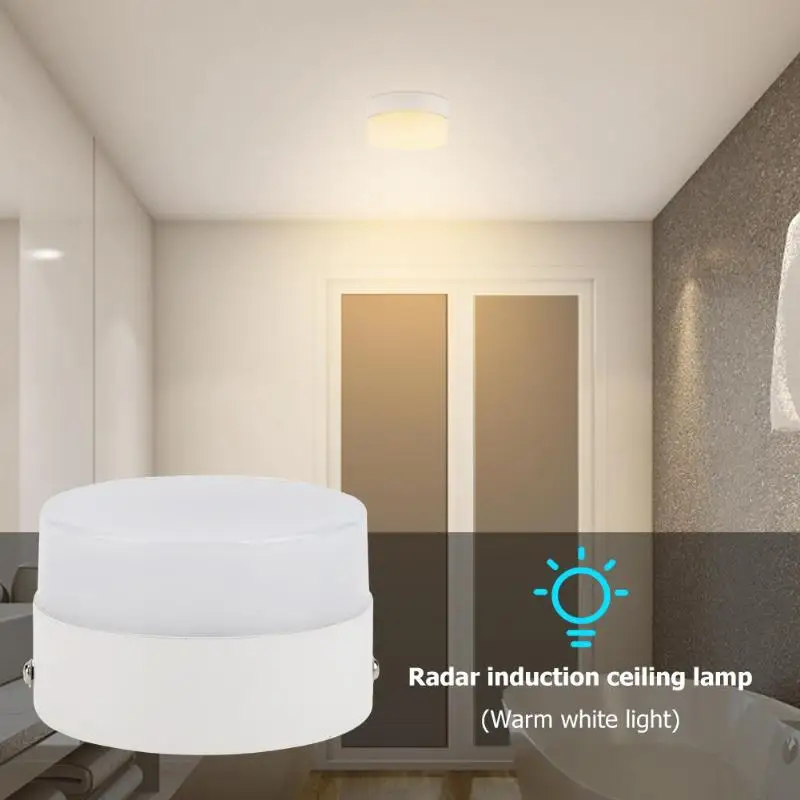

12W Surface Mounted LED Ceiling Lamp Radar Motion Sensor Panel Down Light 120 Degrees induction Lamp