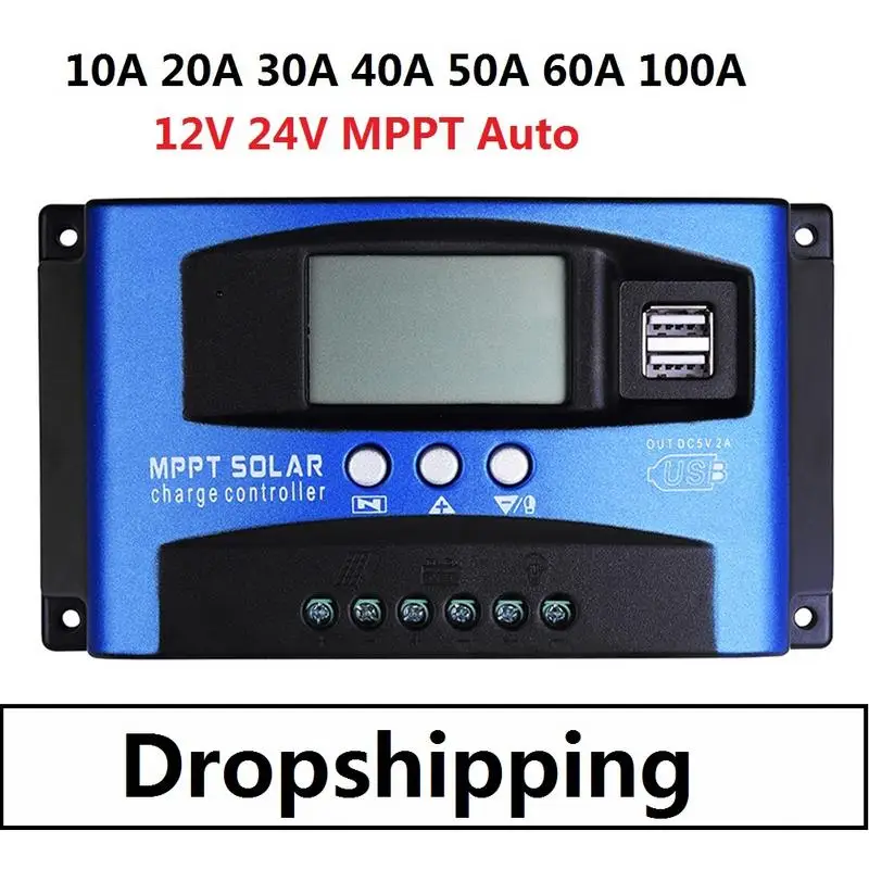 Digital 10A-40A MPPT Panneau solaire Régulateur de batterie Régulateur de