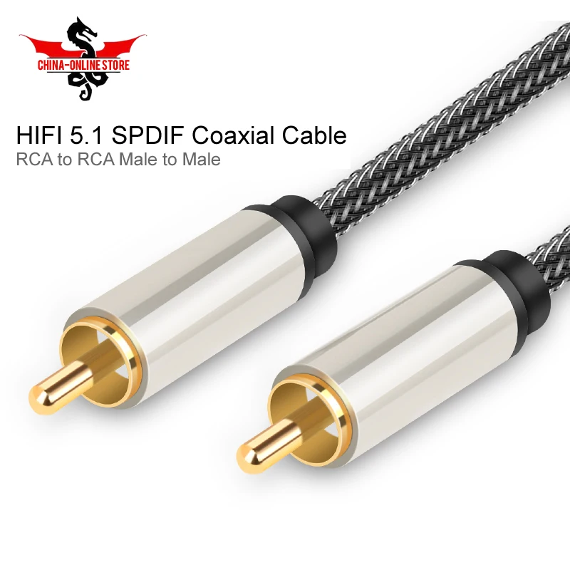 

HIFI 5.1 SPDIF RCA Coaxial Aux RCA Digital Cable Adapter Jack AV Auxiliary Audio Video Cable for TV Subwoofer Speaker Amplifier