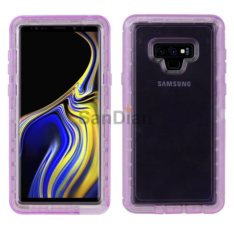 Прозрачный чехол 3 в 1 для samsung Galaxy Note 9, 8, S9, S8+ 360, полная защита, противоударный, Жесткий Чехол из поликарбоната