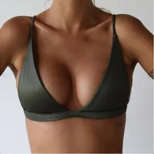 5 цветов пикантные для женщин бинты Бикини Топ Push-Up Мягкий бюстгальтер без косточек купальный костюм армейский зеленый черный, белый, розовый