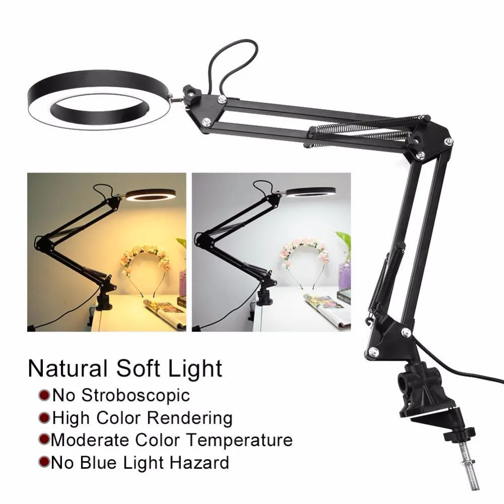 

LED Desk Lamp Flexible Reading Eye Table Lamp Metal Hose with Clip Salon Nail Art Skin Care Tattoo Light accesories