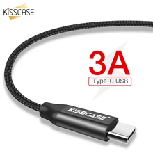 KISSCASE 3A Тип C USB Дата-кабель для samsung S8 S10 для Xiaomi Redmi Note 7 быстрой зарядки Тип usb C кабели для передачи данных для смартфонов