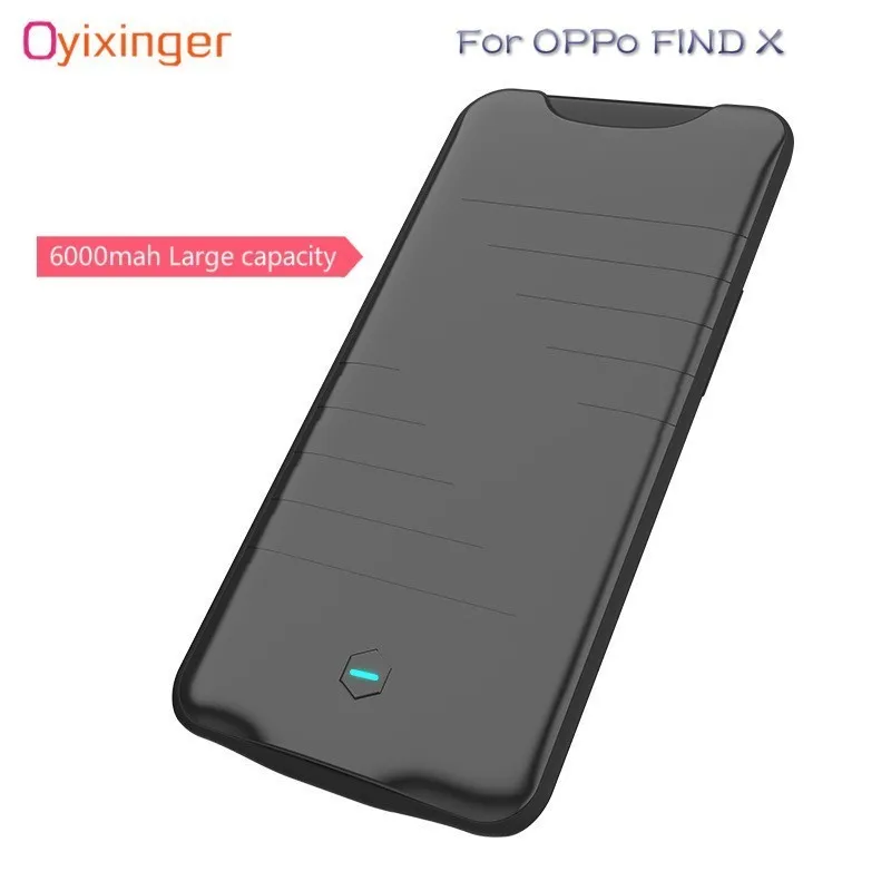 

2019 New Arrival 6000mAh Portable Battery For Oppo FIND X Charger Back Clamp Battery External Ultra-thin Power Supply Bank Cases