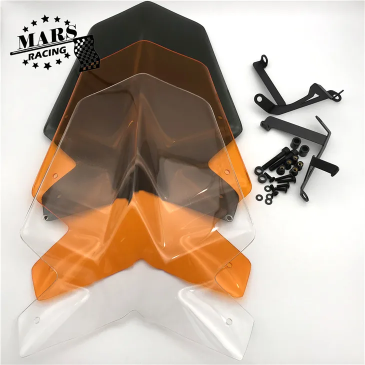 Windshield WindScreen Visor Viser Fits For KTM Duke 125 390 Duke125 Duke390 17 18 Double Bubble