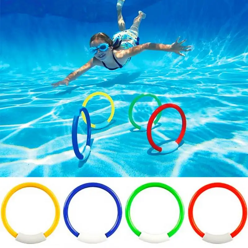 

4PCS/set Dive Ring Swimming Pool Accessory Toy Swimming Aid for Children Water Play Sport Diving Beach Summer Kids Pool Toy