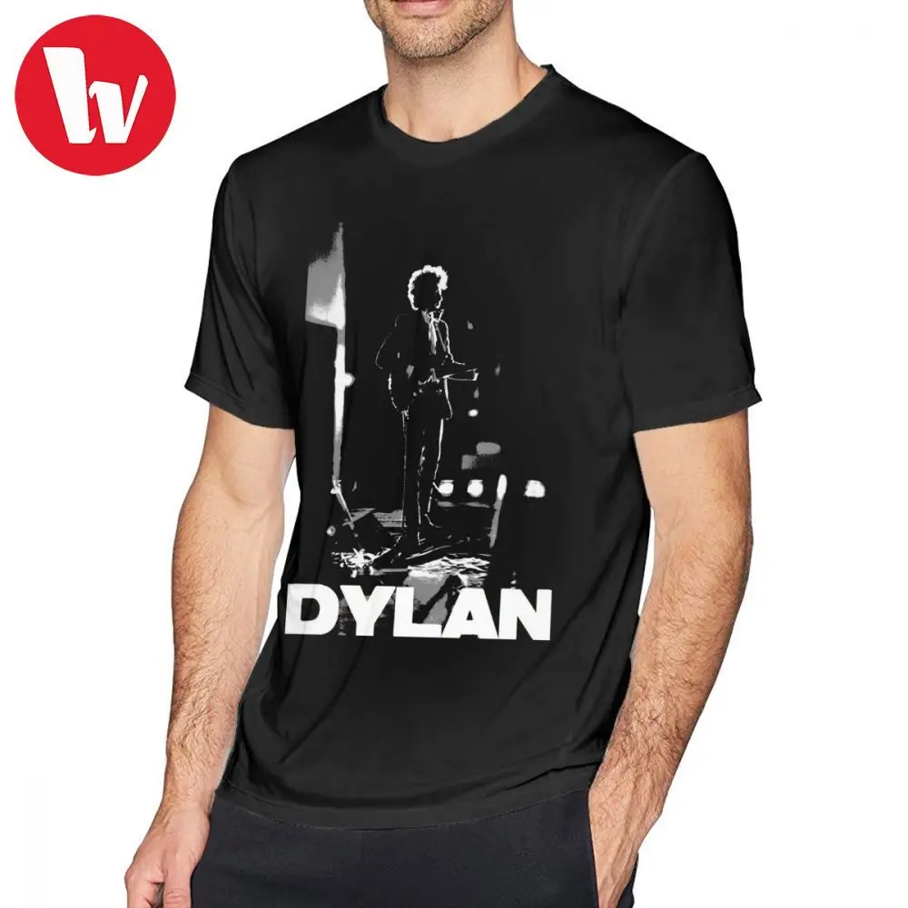 

Bob Dylan T Shirt Dylan On Black T-Shirt XXX Funny Tee Shirt Graphic 100 Percent Cotton Casual Short-Sleeve Man Tshirt