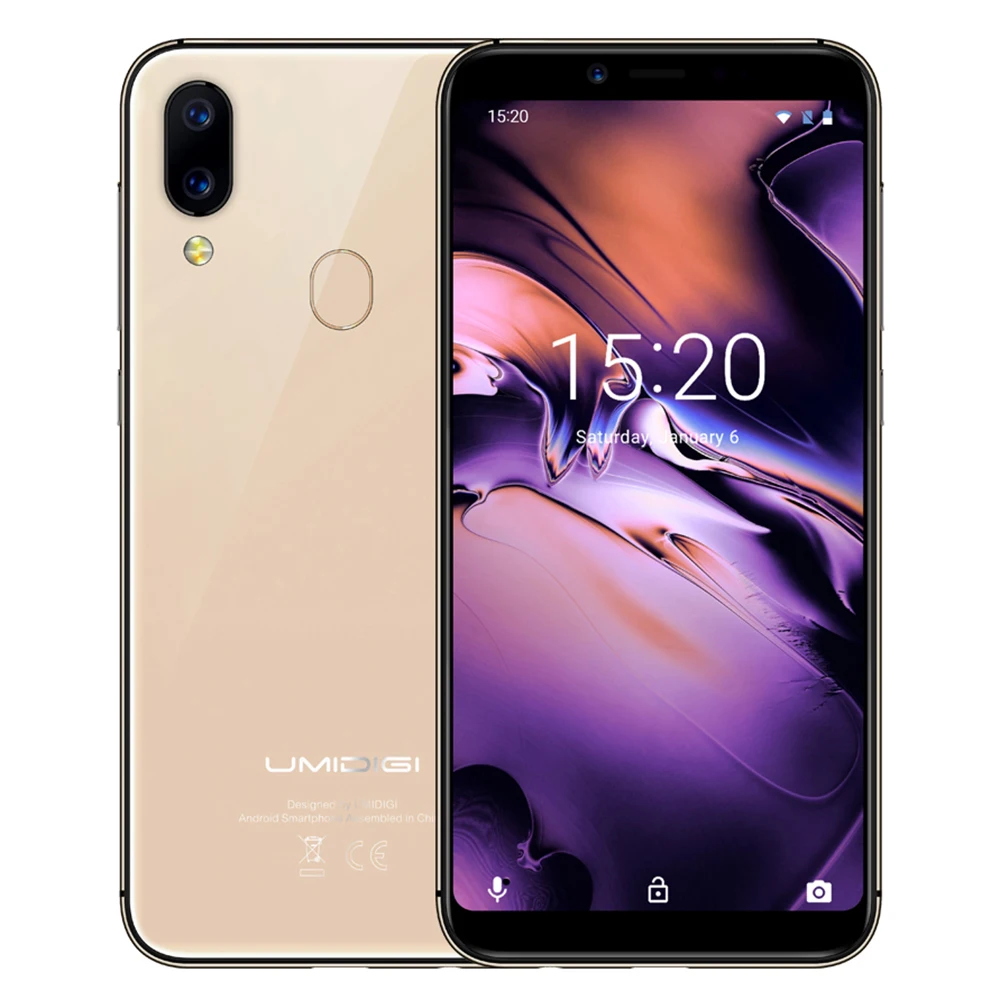 UMIDIGI A3 4G смартфон 5 &quotОС Android 8 1 Phablet MTK6739 четырехъядерный ГГц 2 Гб ОЗУ 16 ПЗУ 3300 МП мАч