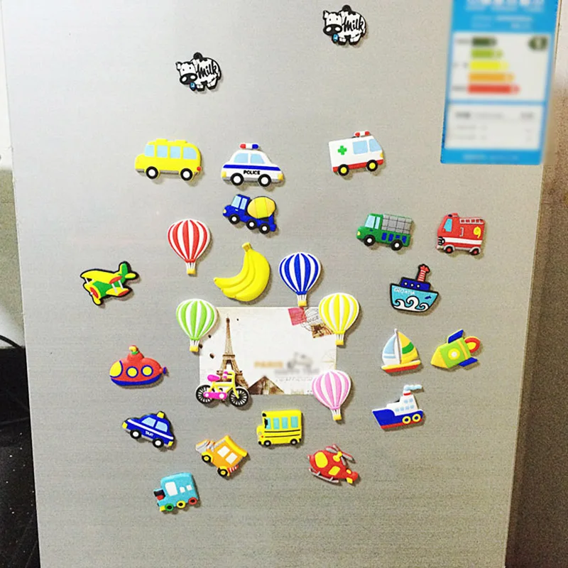 

Fridge Magnet PVC High Quality Home Decoration 1PC Refrigerator Sticker Transport Planes Hot Sale Cars Cartoon Message Holder