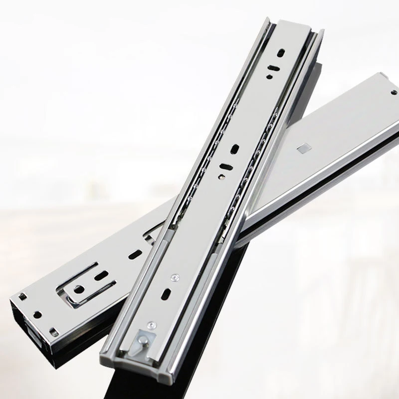 

2 Pc 6-16 Long 3 Sections Ball Bearing Slide Rail Cabinet Drawer Runners Slider