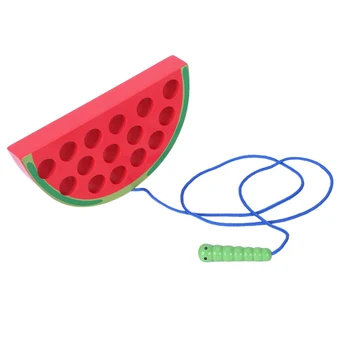 

Educational Toys Fun Wooden Toys Worm Eat Fruit Apple Pear Early Childhood Teaching Baby Toy Gift For Kids Watermelon