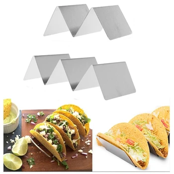 

2018 Wave Shape Stainless Steel Taco 2-4 Hard Shells Stand Holders Mexican Food Rack