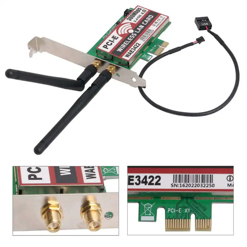Сетевая карта Bluetooth 4 0 Двухдиапазонная 2G/5G 300mbps Pci E Express Wae3422 сетевая Wlan Wifi