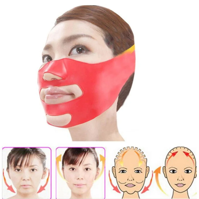 

Silicone Thin Face Mask V-line Face Bandage Belt Slimming Facial jade roller Skin Care face massager Lifting Slim massage Tool