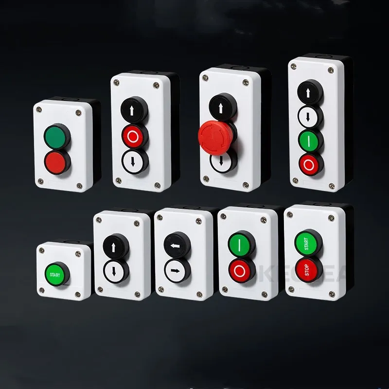 

Start Stop Car Waterproof Sealing Switch Emergency Stop Button Control Box With Industrial Hand Arrow Symbol