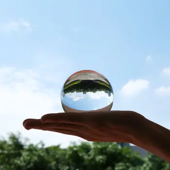 Szklana kula sztuczny kryształ uzdrawianie szklana kula kula dekoracja chiński styl Feng Shui dekorowanie piłka 50mm 80mm 100mm tanie i dobre opinie Szkło