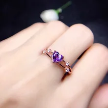 Fashion Women's 14K Rose Gold Rings Heart-shaped Purple Bague Etoile Bizuteria Anillos De Jewelry for Women Diamond Rings 2019 Fashion Women's 14K Rose Gold Rings Heart-shaped Purple Bague Etoile Bizuteria Anillos De Jewelry for Women Diamond Rings 2019