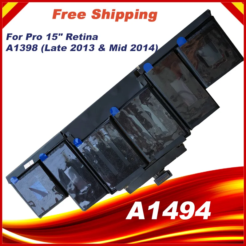 Новый аккумулятор для Apple MacBook Pro 15 дюймов Retina A1494 A1398 (конец 2013 Середина 2014 года) |