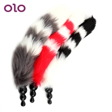 OLO Butt Plug Anal Plug Erotic Silicone Long Anal Bead G-spot Massager Butt Stimulation Fox Tail Sex Toys for Women