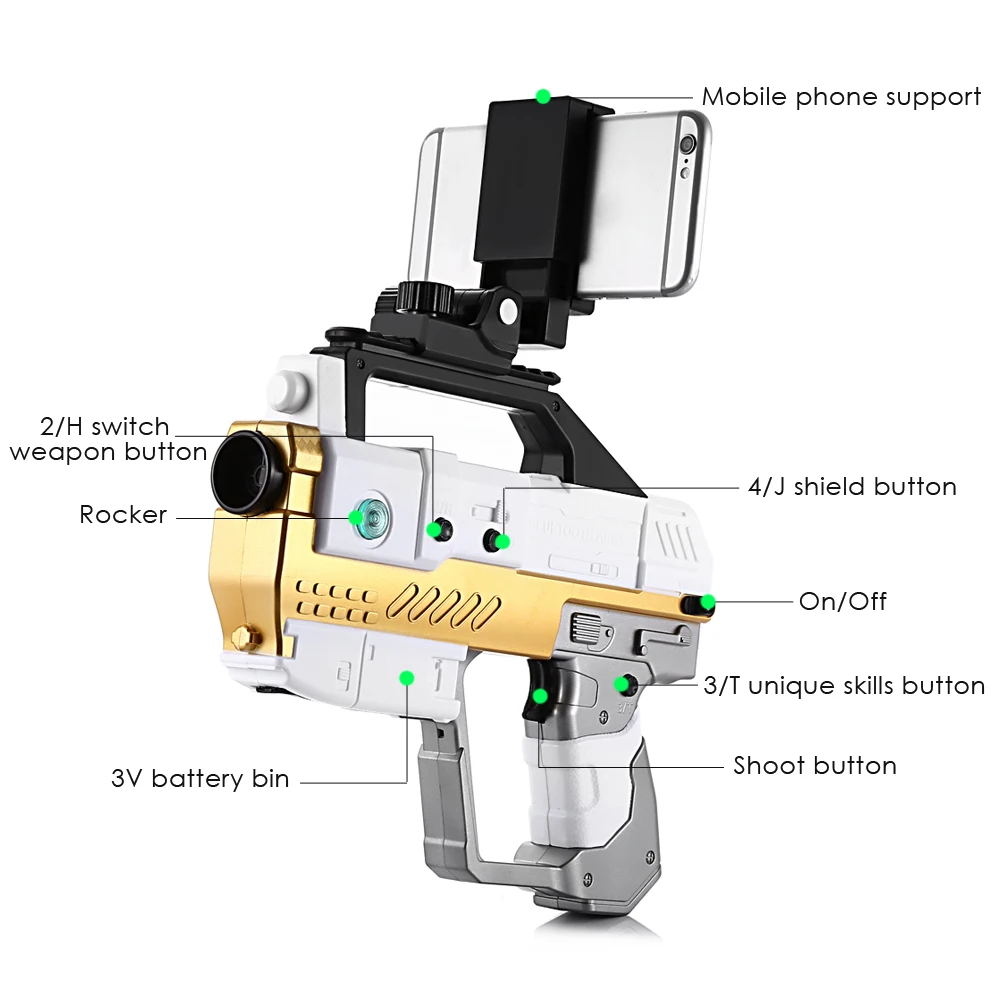 Детский пистолет AR Bluetooth 4 2 игровой с подставкой для телефона соматосенсорная
