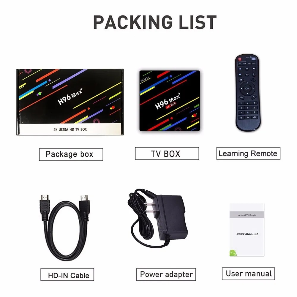 H96 MAX Plus 2G 16G Smart TV Box Rockchip RK3328 Android 8 1 4 Гб RAM 32 ГБ/64 Rom 4K H.265 USB3.0 Dual WIFI