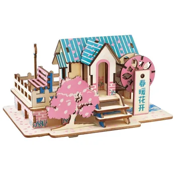 

Lian In The Warm Spring , Flowers Are Coming Out With A Rush Wooden Three-dimensional Jigsaw Diy Manual Toys Material Science