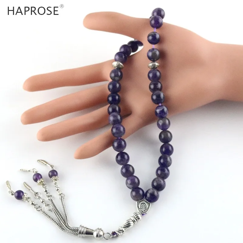 

Exquisite natural Amethyst stone beads making DIY bracelet material bracelet woman gift 10 mm 33 beads Ramadan bracelet