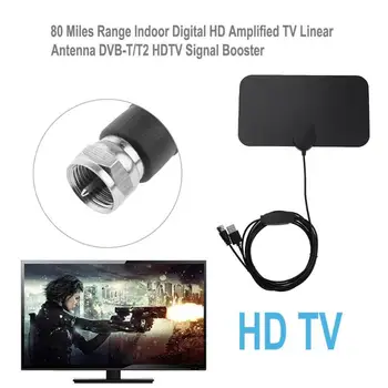 

Flat 1080P HD TV Large Amplified Indoor Digital TV Antenna High Gain HDTV 50 /80 Miles Range Detachable Signal Booster