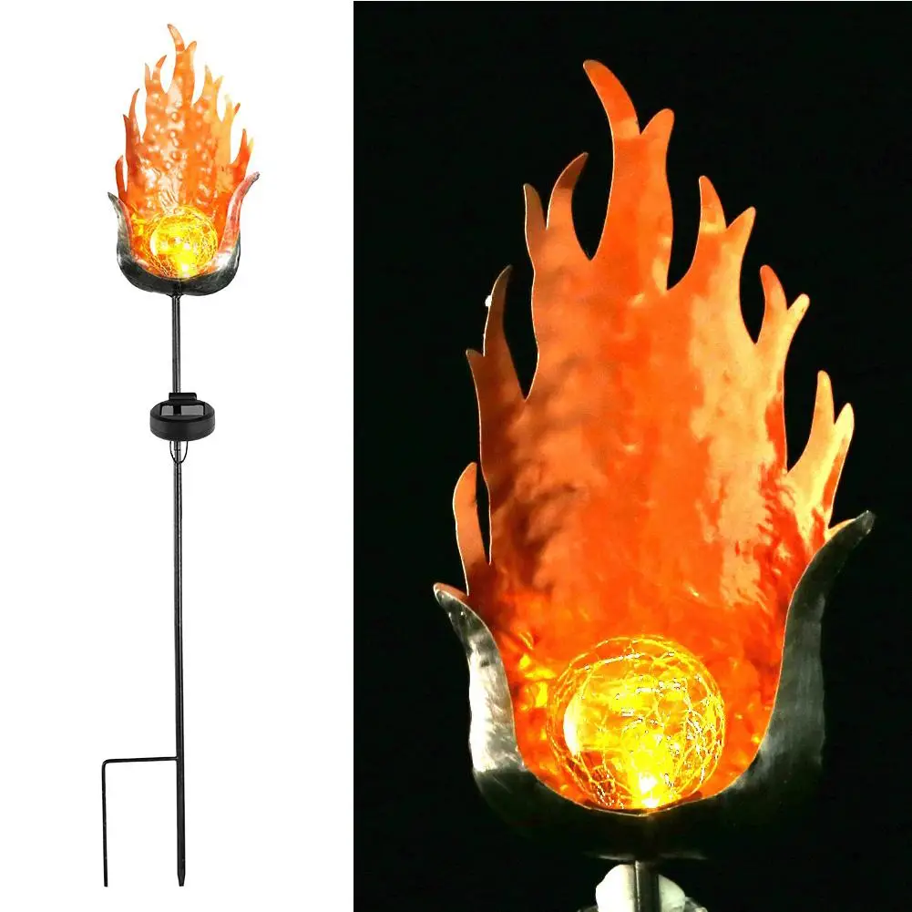 

Path Waterproof Solar Flame Shape Activated Yard LED Lamp Garden Pathway Lawn Light solar led light outdoor