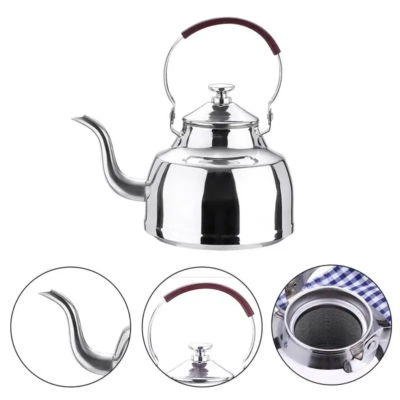 

1L Coffee Maker Pot Teapot Stainless Steel Tea Strainer Kettle With Infuser High Quality Percolator Teapot Kettle Drip Kettle