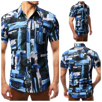 

Fashion Men Shirt Summer Casual Male Short Sleeve Shirt Mens Beach Shirts Camisa Masculina