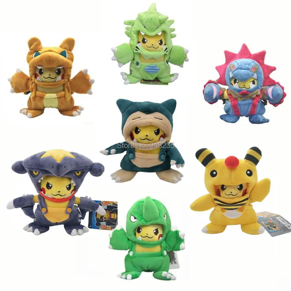 

10/Lot 7 Styles Ampharos Garchomp Hydreigon Charizard Maniac Tyranitar Snorlax Pikachu 7-8" 18-20CM Plush Doll Stuffed Toy