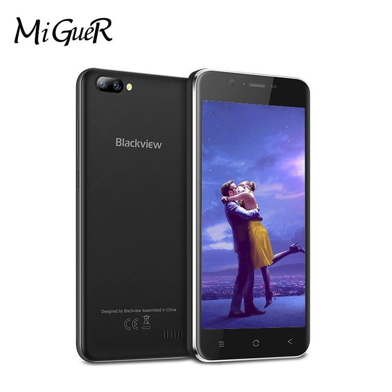 Blackview A7 5 0 дюйма мобильного телефона 2800 mAh Android 7 MT6580A 4 ядра 1 ГБ Оперативная память 8