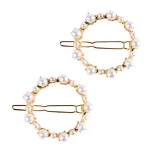 2 шт заколка для волос Круглая Форма сплав Ювелирная заколка для волос зажим для волос для женщин