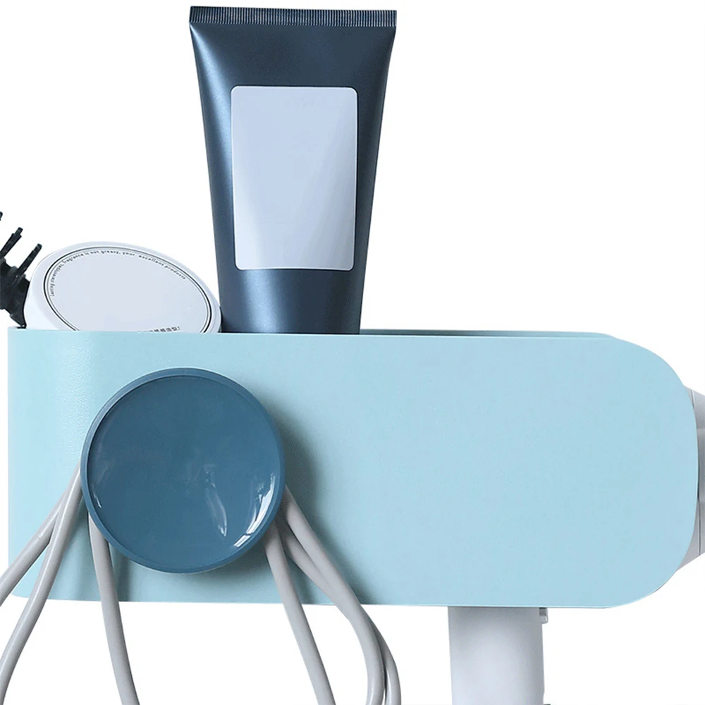 لكمة خالية مجفف الشعر رف الحمام الحائط تخزين حامل قوي مصاصة حامل أرفف مشط رف الحمام التخزين المنظم