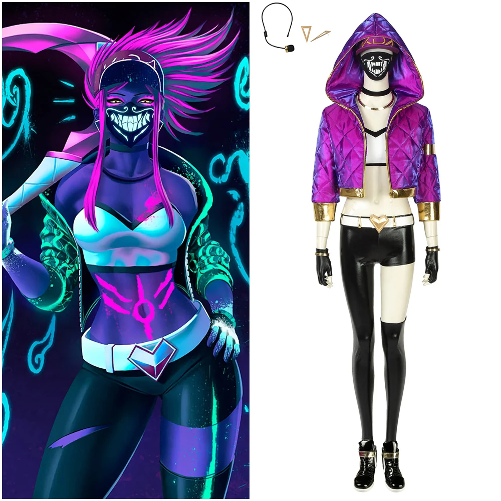 League Of Legends Lol Kda Akali Cosplay Costume Women Sexy Outfit
