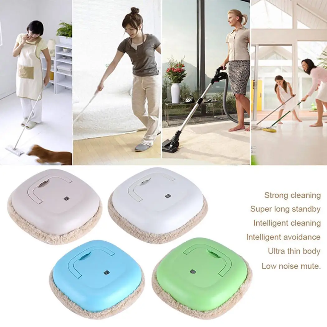 

Smart Sweeping Mopping Robot USB Charging 519g White, Beige, Green, Blue Multi-function Sweeping Robot Kit