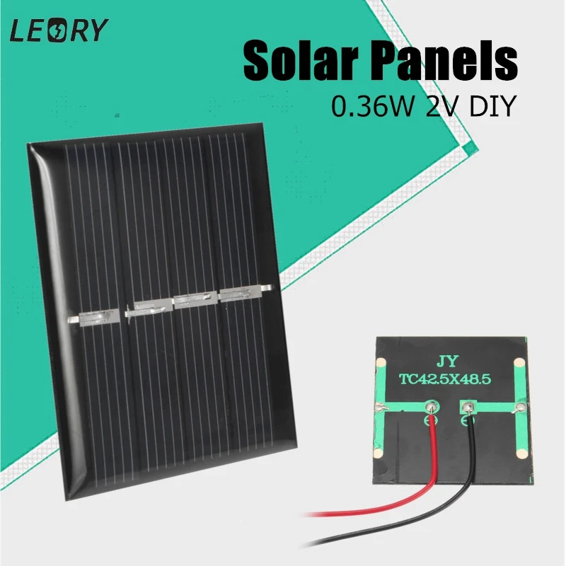 

LEORY Hot Sale 0.36W 2V Mini Polycrystalline Solar Panels DIY Battery Charger Solar Cells Module Kits For 1.2V Battery
