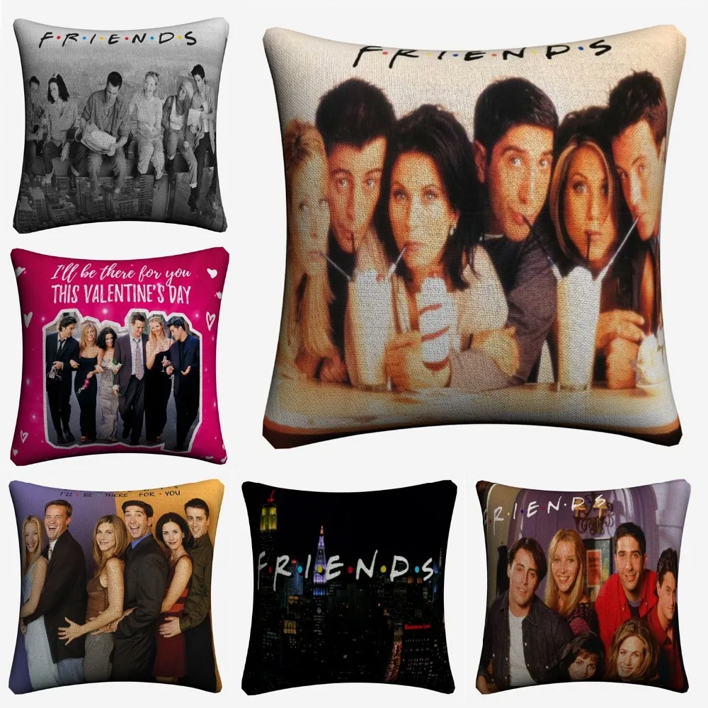 

Friends TV Show Classic Figures Cotton Linen Decorative Cushion Cover 45x45cm For Sofa Chair Pillow Case Home Decor Almofada