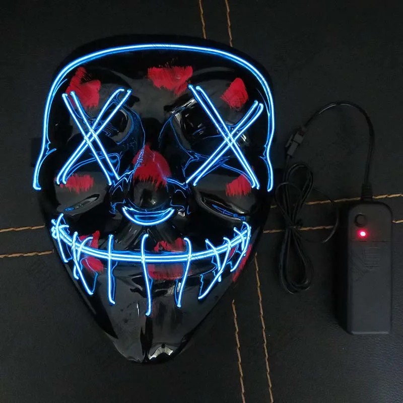 

Halloween Christmas Led Mask Luminous Mask Horror Grimace Bloody EL wire Carnaval Party Mask Club Bar DJ Glowing Full Face Masks