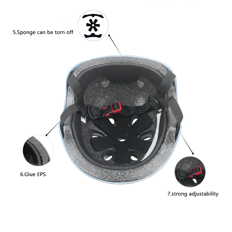 Hip-hop Boy Helmet Professional Outdoor Sport Skateboard Skating Helmet Children Bicycle Helmet Protection for Kids Adults