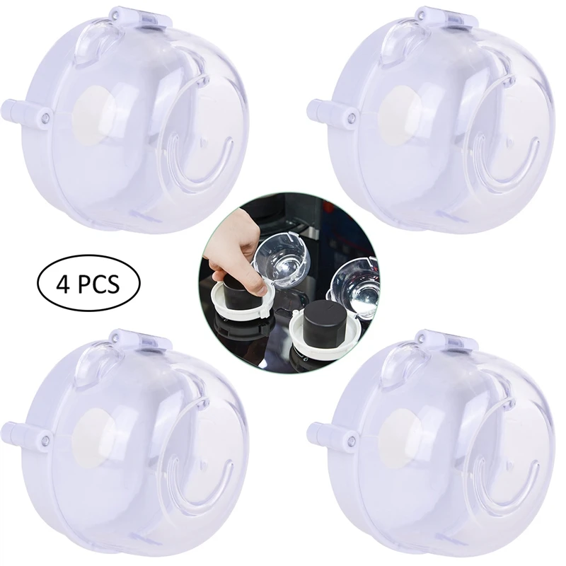 

New Hot 4Pcs/Set Child Safegaurd Lock Kitchen Cooker Gas Oven Stove Knob Cover Guard Shield Kitchen Switch Control Cookware Part